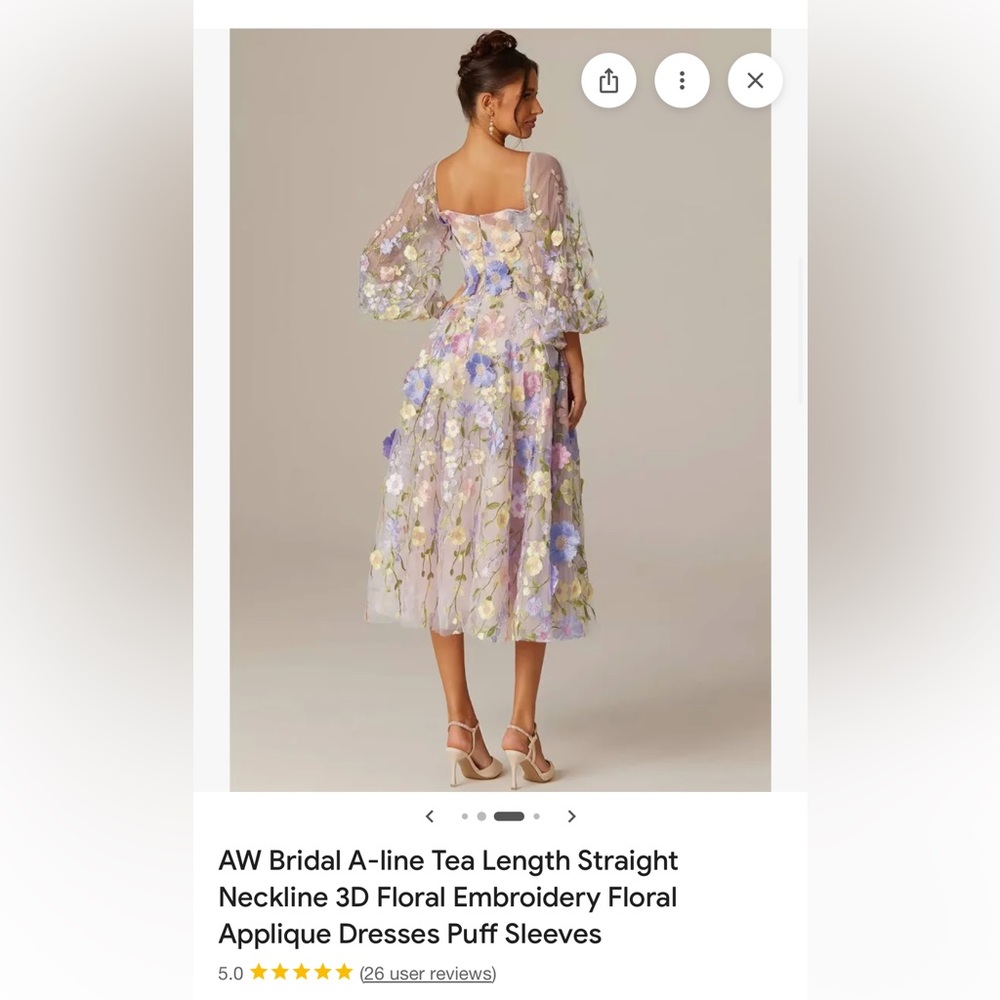 Floral Embroidered A-line Dress